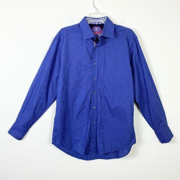 Robert Graham Blue Circle Pattern Long Sleeve Button Up Dress Shirt Size M - Picture 1 of 8